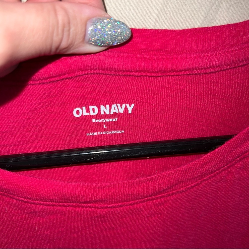 Hot Pink ‘Positive Vibes’ Old Navy T-Shirt - Picture 3 of 4